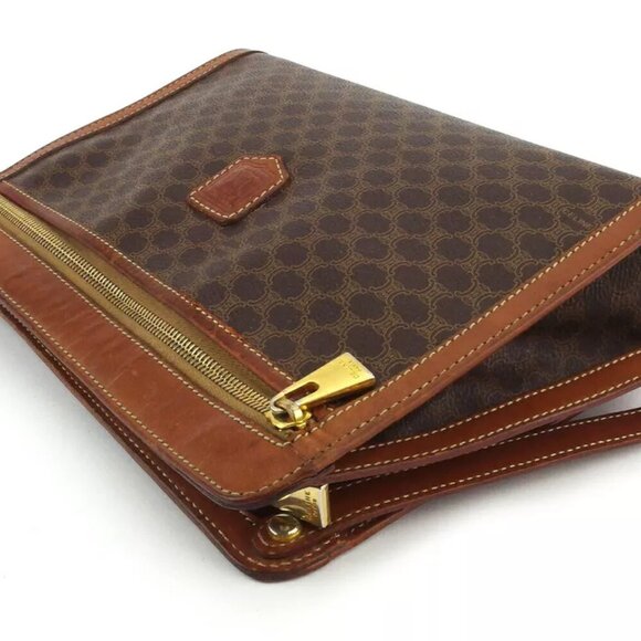 CELINE clutch bag macadam beige PVC ?~ leather Authentic used T19065 - Picture 4 of 9